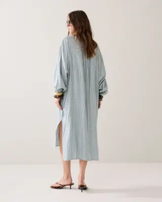 N.Y.A. | Summum Shirtkleid Sommerkleid gestreift blau S