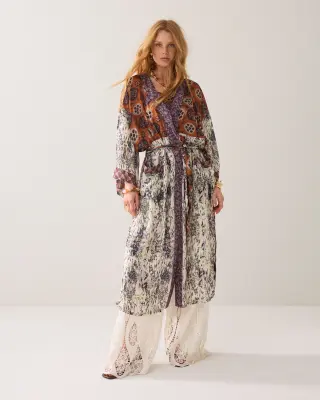 N.Y.A. | Summum Kimono-Kleid Print-Mix boho