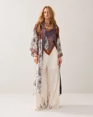 N.Y.A. | Summum Kimono-Kleid Print-Mix boho M
