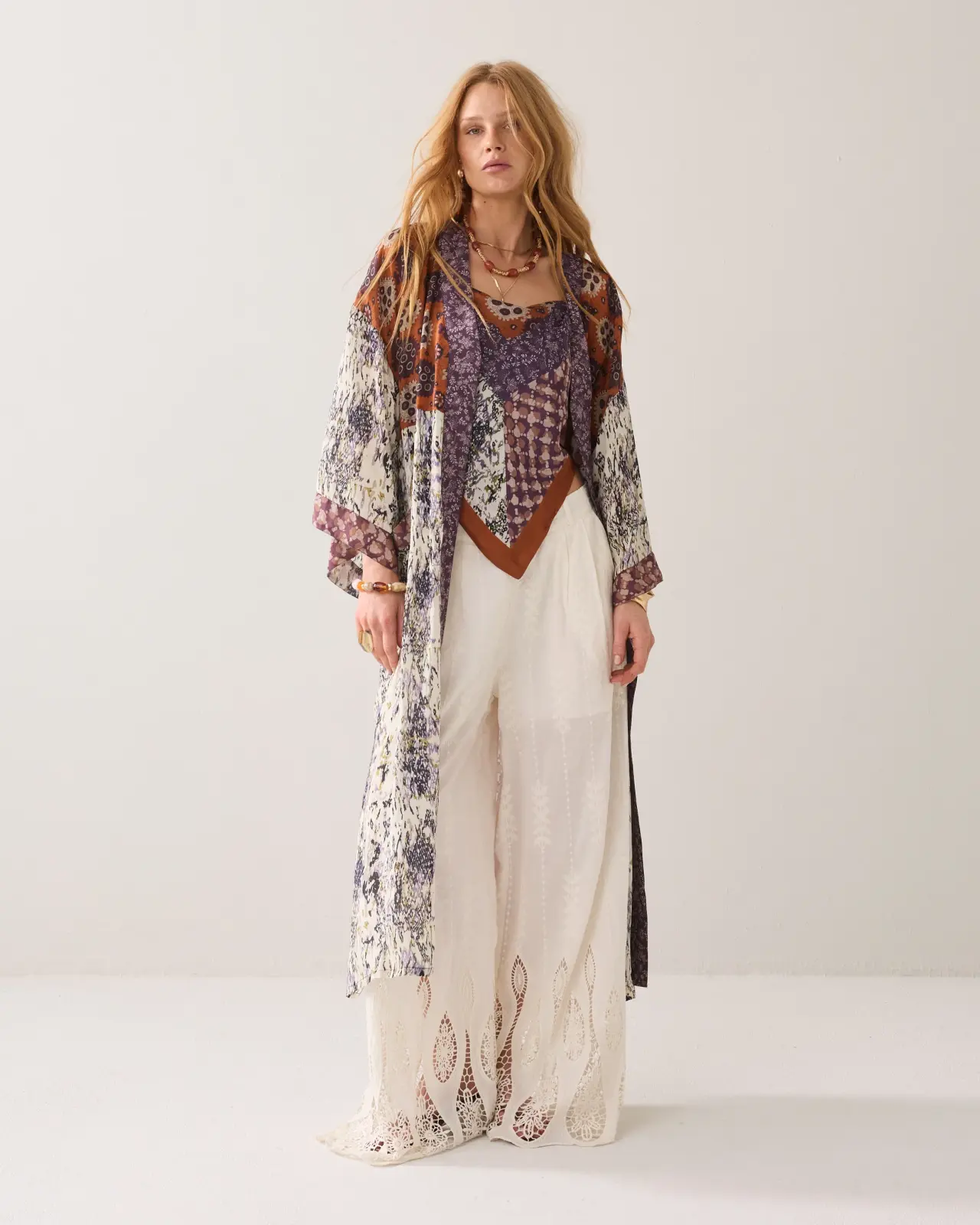 N.Y.A. | Summum Kimono-Kleid Print-Mix boho S