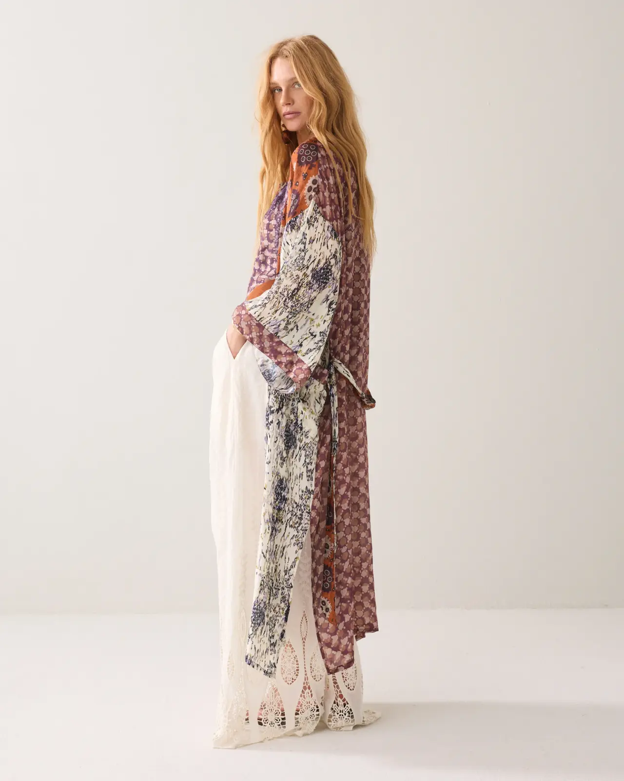 N.Y.A. | Summum Kimono-Kleid Print-Mix boho S