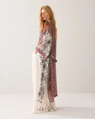 N.Y.A. | Summum Kimono-Kleid Print-Mix boho S