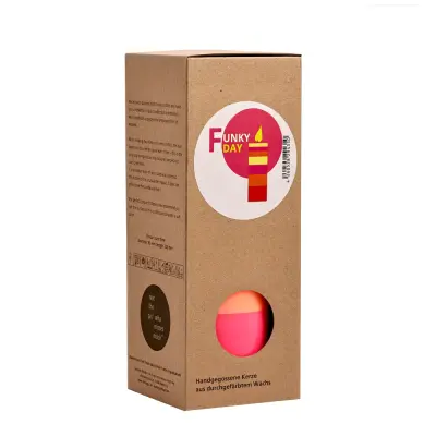 NTG Stumpenkerze "Funky Day" neon pink, orange, gelb