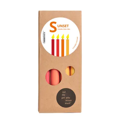 NTG 4er Kerzenset schmale Kerzen mixed colors "Sunset" orange, gelb