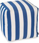 H.O.C.K. Classic Streifen Outdoor Bean Cube Pouf 40x40x40cm royal blau