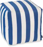 H.O.C.K. Classic Streifen Outdoor Bean Cube Pouf 40x40x40cm royal blau