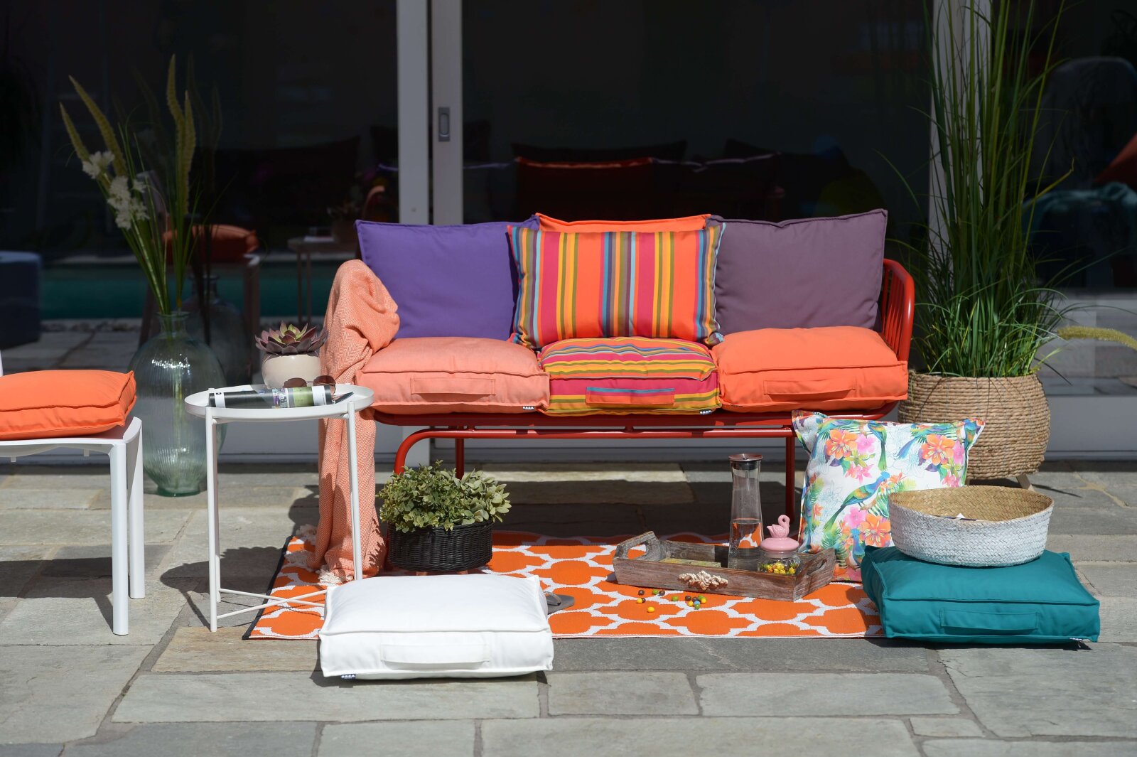 H.O.C.K. Classic Uni Outdoor Matratzenkissen 50x50x10cm orange