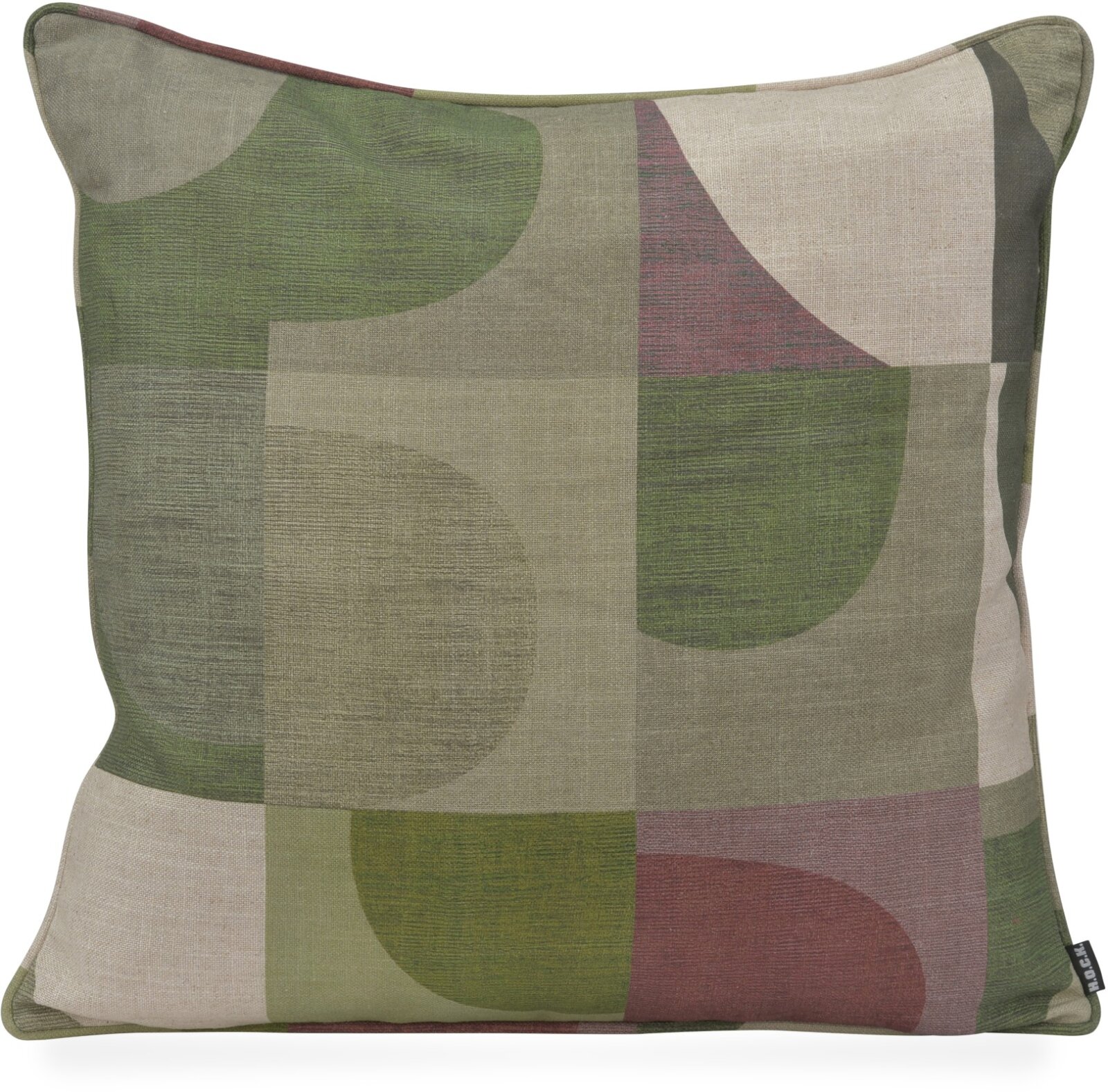 H.O.C.K. Hoppers Rückenkissen 60x60cm mit Keder - Olive Grün | Retro-Muster
