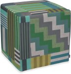 H.O.C.K. Cabana Stripes Hocker Cube 45x45x45cm grün...