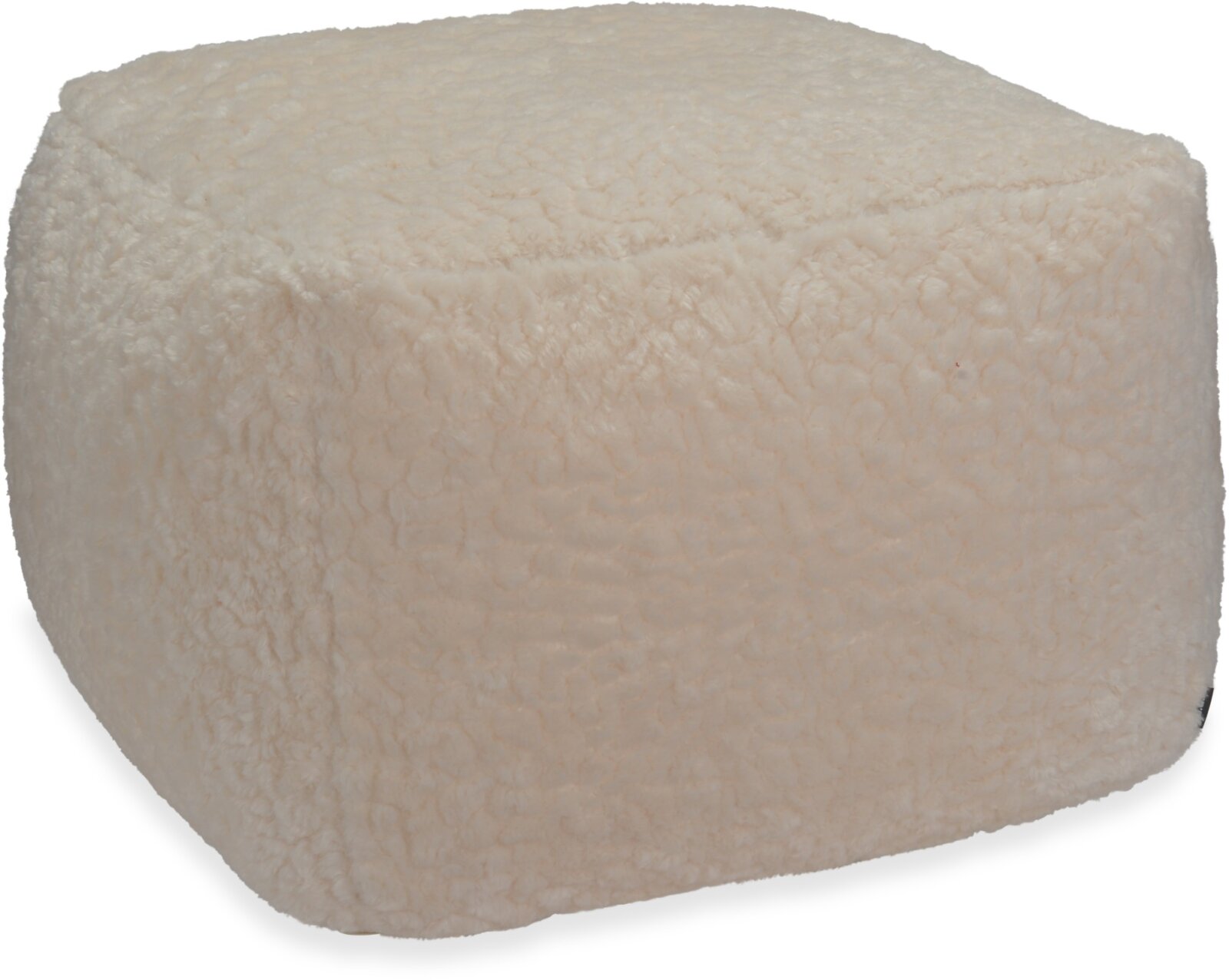 H.O.C.K. Mellow Hocker Bean Cube 60x60x40cm - Ecru Teddyplüsch