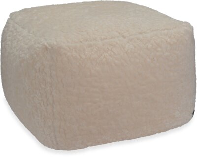 H.O.C.K. Mellow Hocker Bean Cube 60x60x40cm - Ecru Teddyplüsch