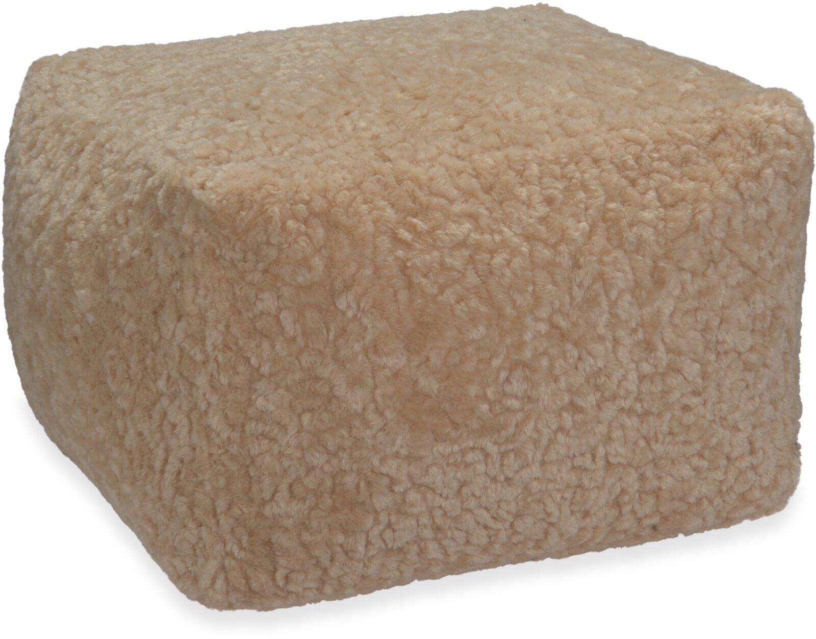 H.O.C.K. Mellow Hocker Bean Cube 60x60x40cm - Beige Teddyplüsch