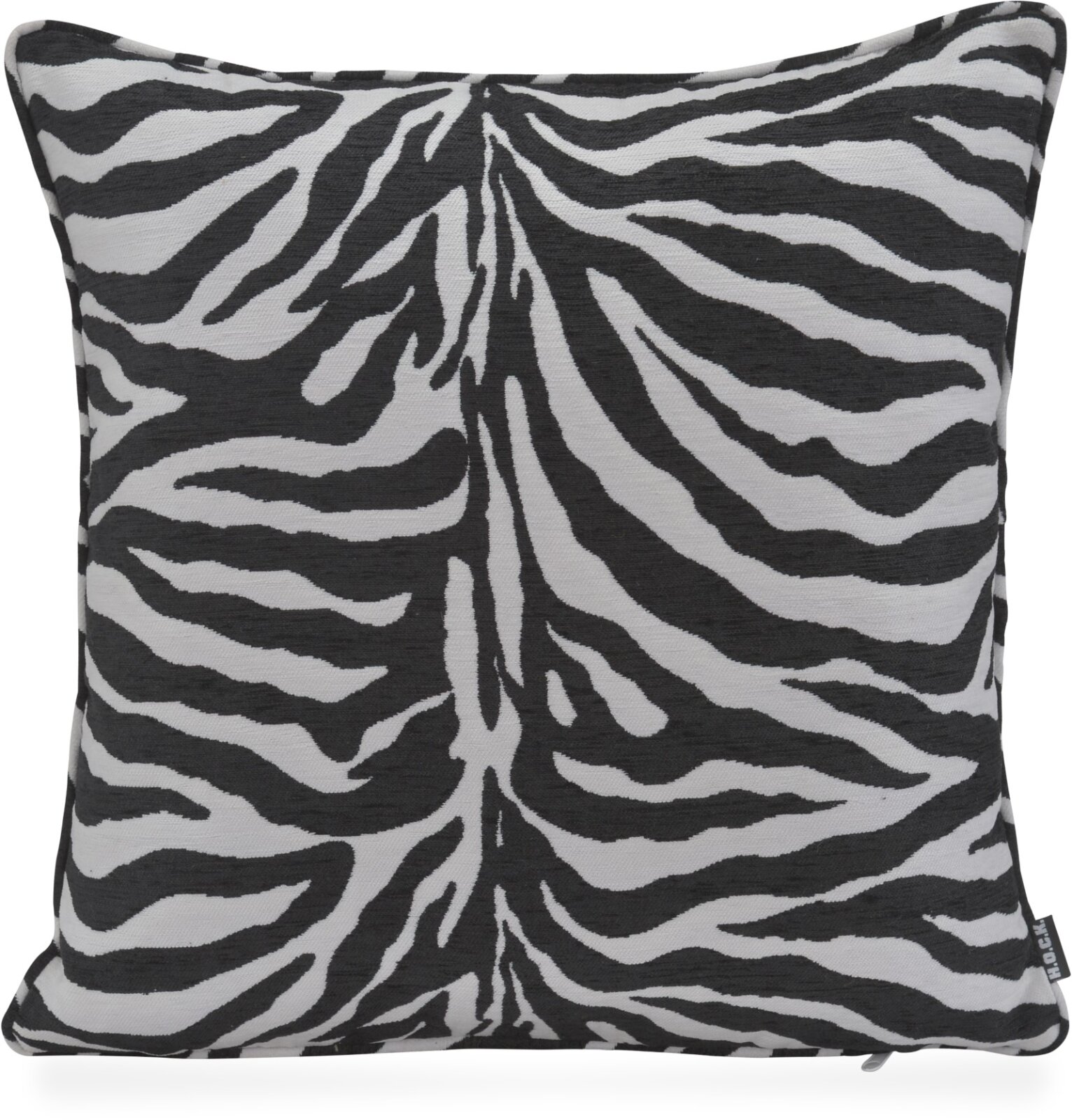 H.O.C.K. Zari Kissen 50x50cm mit Keder - Schwarz Weiß Zebra Muster