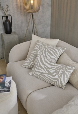 H.O.C.K. Zari Kissen 50x50cm mit Keder - Beige Weiß...