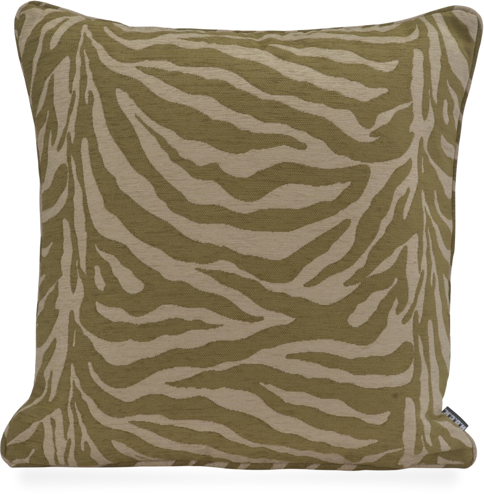 H.O.C.K. Zari Kissen 50x50cm mit Keder - Olive Taupe Zebra Muster