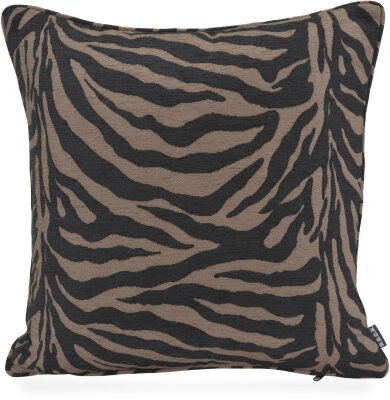 H.O.C.K. Zari Kissen 50x50cm mit Keder - Schwarz Taupe Zebra Muster