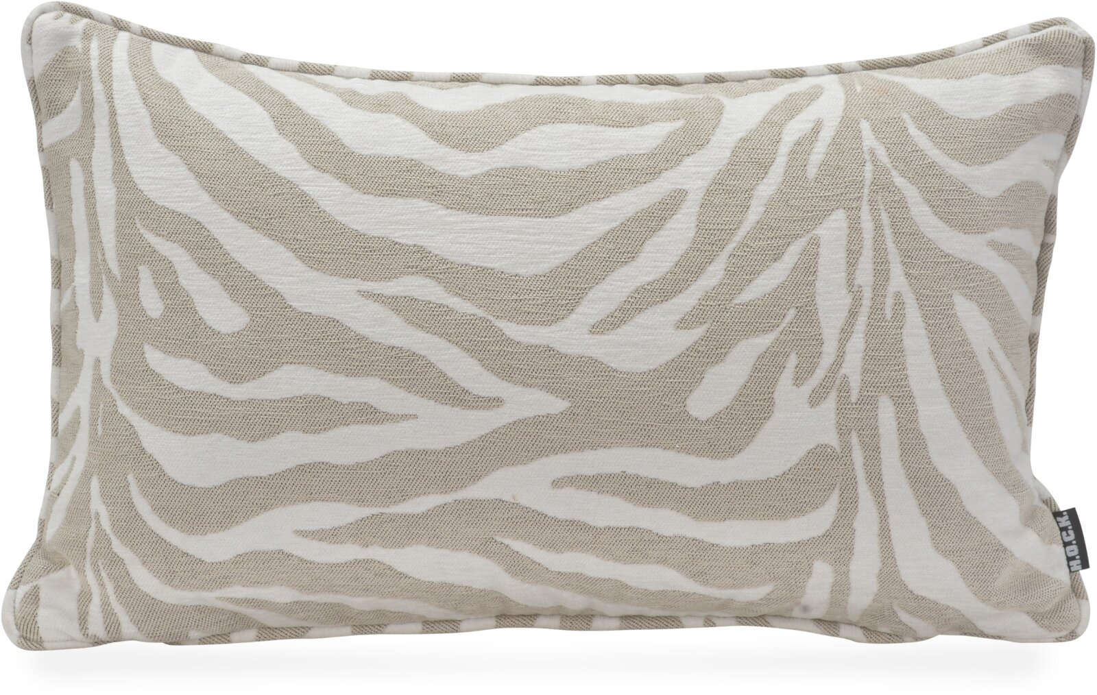 H.O.C.K. Zari Kissen 50x30cm mit Keder - Beige Weiß Zebra Muster