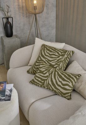H.O.C.K. Zari Kissen 50x30cm mit Keder - Olive Taupe...