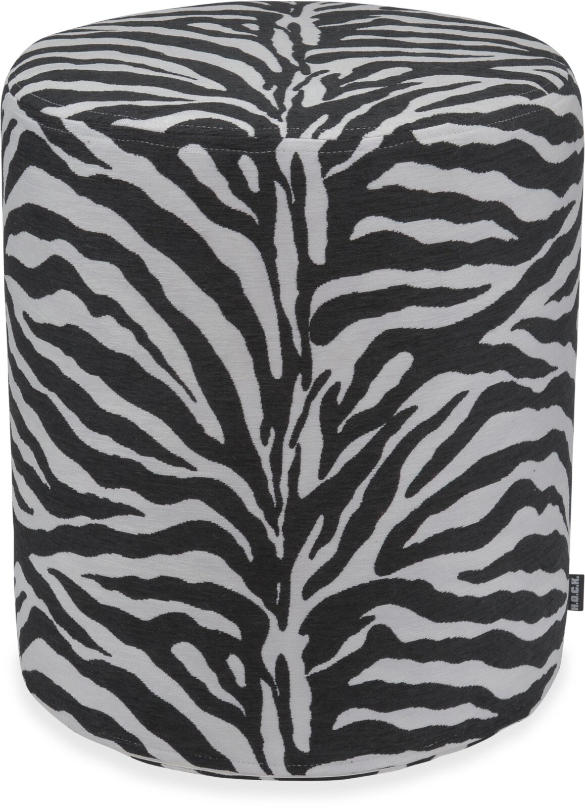 H.O.C.K. Zari Hocker Pouf ø40x45cm rund - Schwarz Weiß Zebra Muster