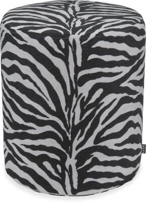 H.O.C.K. Zari Hocker Pouf ø40x45cm rund - Schwarz...