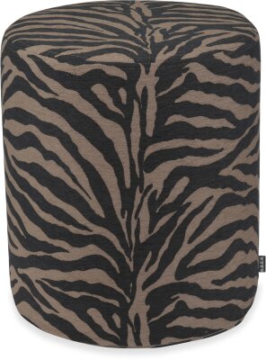 H.O.C.K. Zari Hocker Pouf ø40x45cm rund - Schwarz...