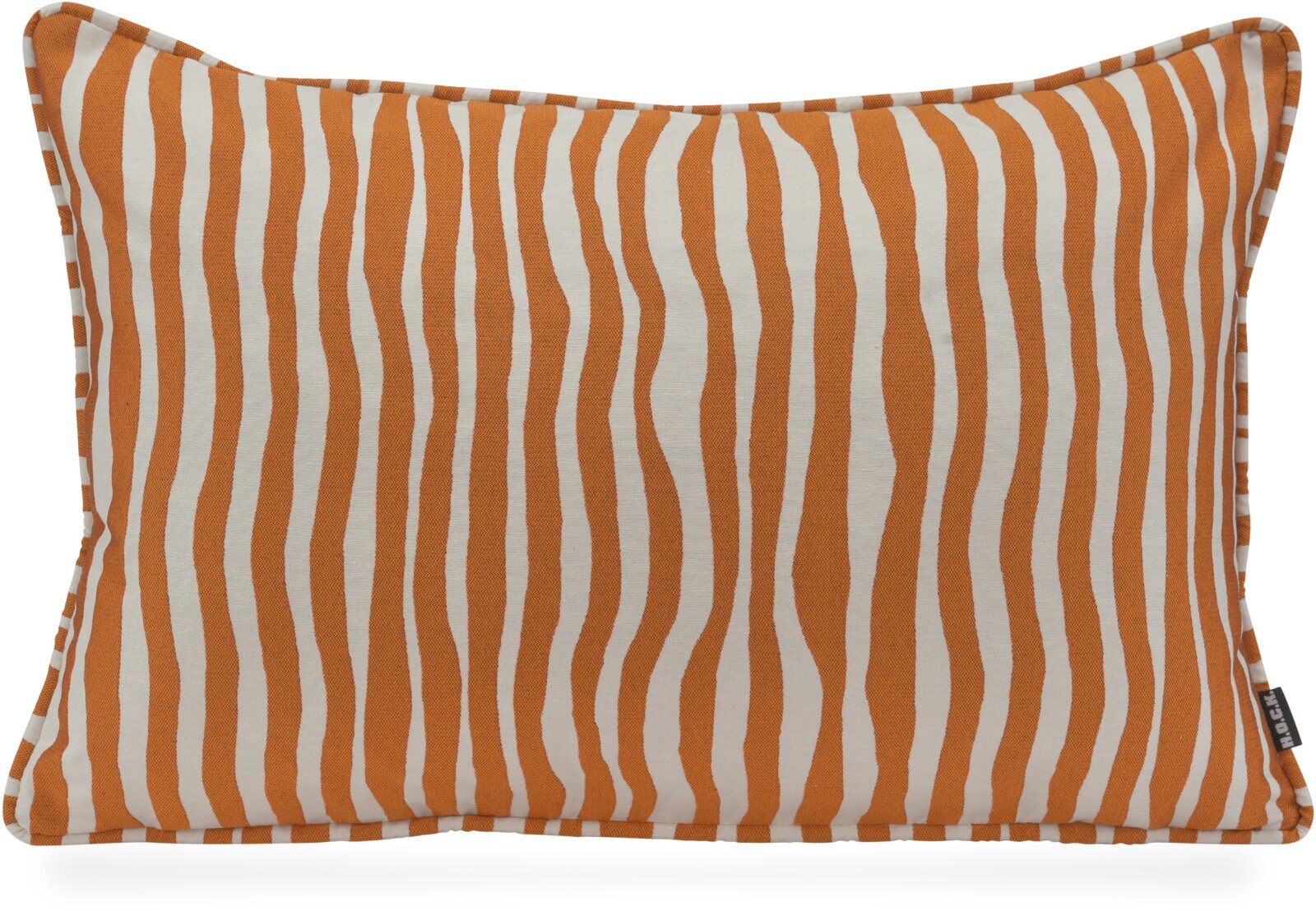 H.O.C.K. Riazza Kissen 60x40cm mit Keder - Orange Terra Streifenmuster Wellenstreifen