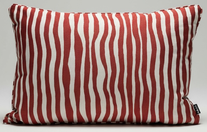 H.O.C.K. Riazza Kissen 60x40cm mit Keder - Burgunder Streifenmuster Wellenstreifen