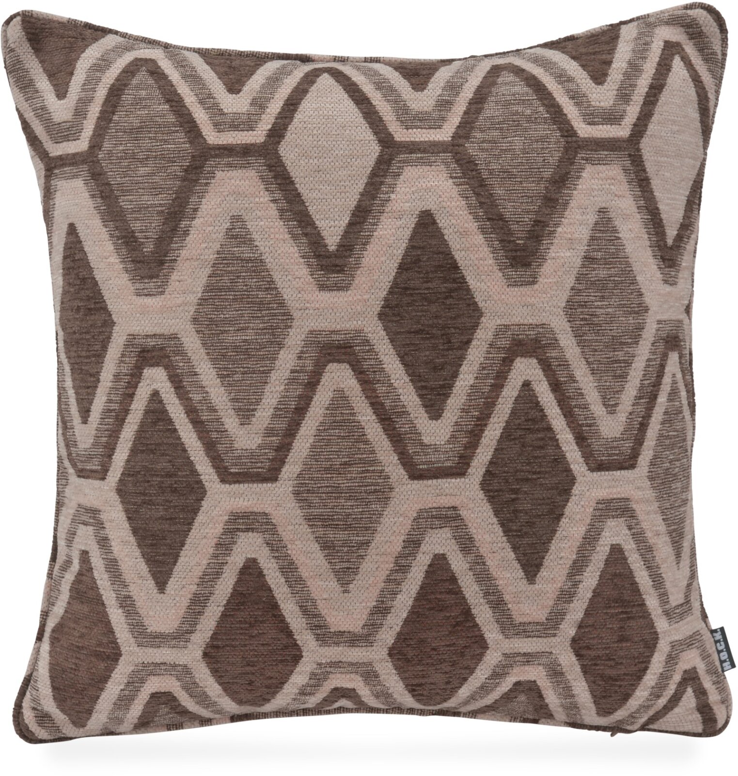 H.O.C.K. Beverly Dekokissen 50x50cm mit Keder - Braun Taupe mit Rautenmuster