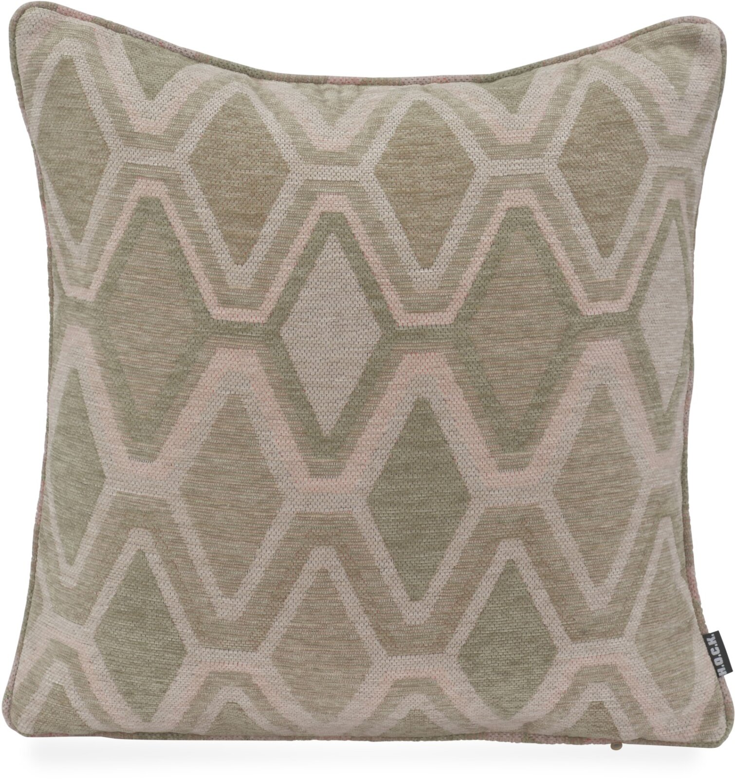 H.O.C.K. Beverly Dekokissen 50x50cm mit Keder - Salbei Mint mit Rautenmuster