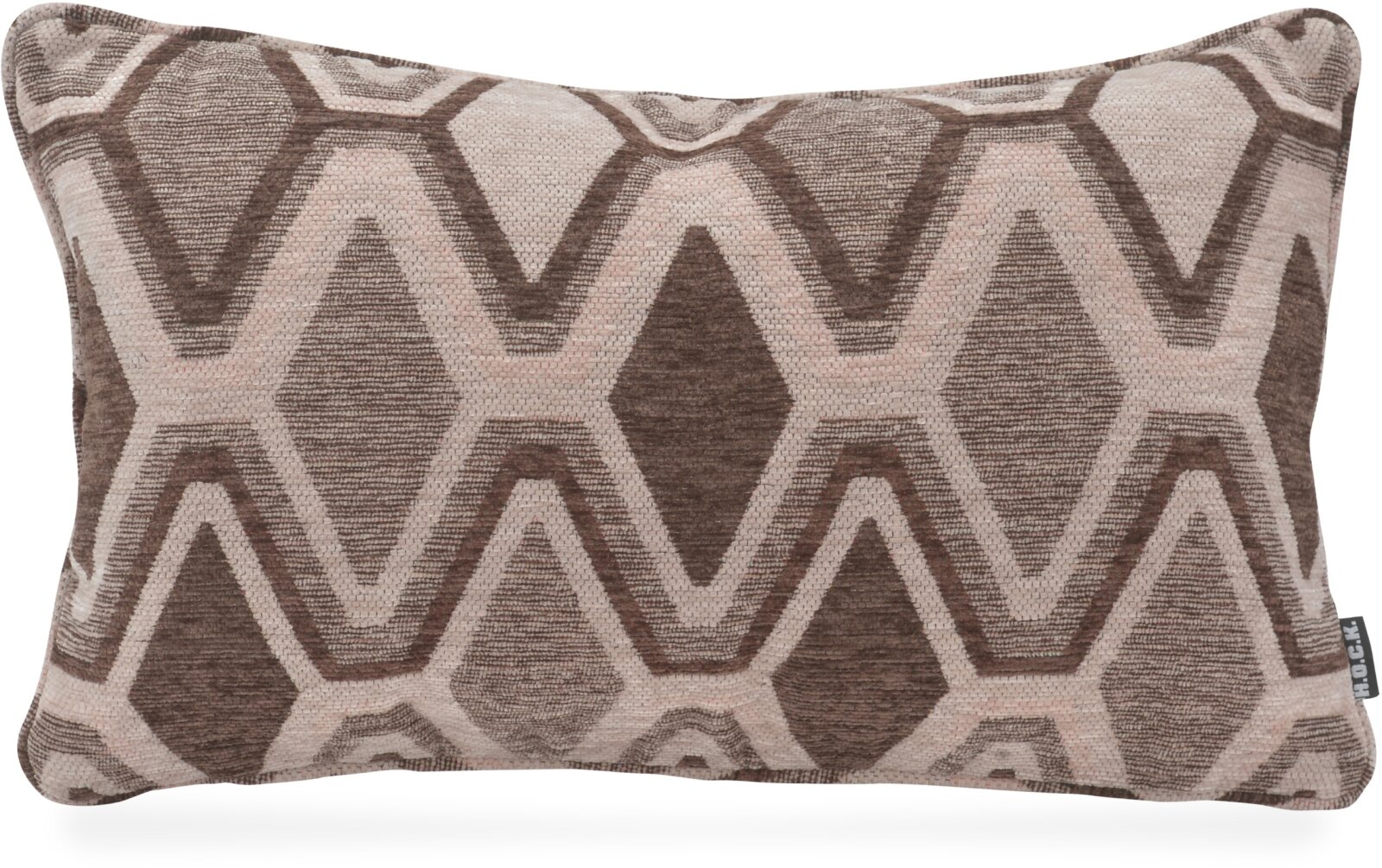 H.O.C.K. Beverly Dekokissen 50x30cm mit Keder - Braun Taupe mit Rautenmuster