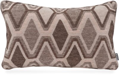 H.O.C.K. Beverly Dekokissen 50x30cm mit Keder - Braun Taupe mit Rautenmuster