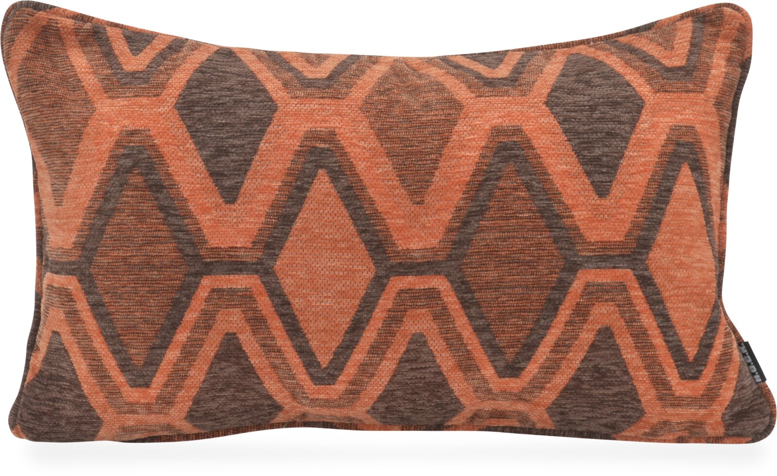 H.O.C.K. Beverly Dekokissen 50x30cm mit Keder - Terra Braun mit Rautenmuster