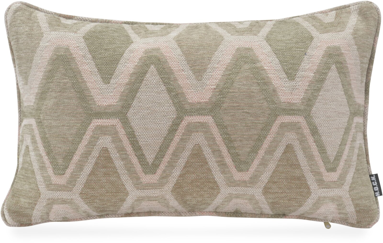 H.O.C.K. Beverly Dekokissen 50x30cm mit Keder - Salbei Mint mit Rautenmuster