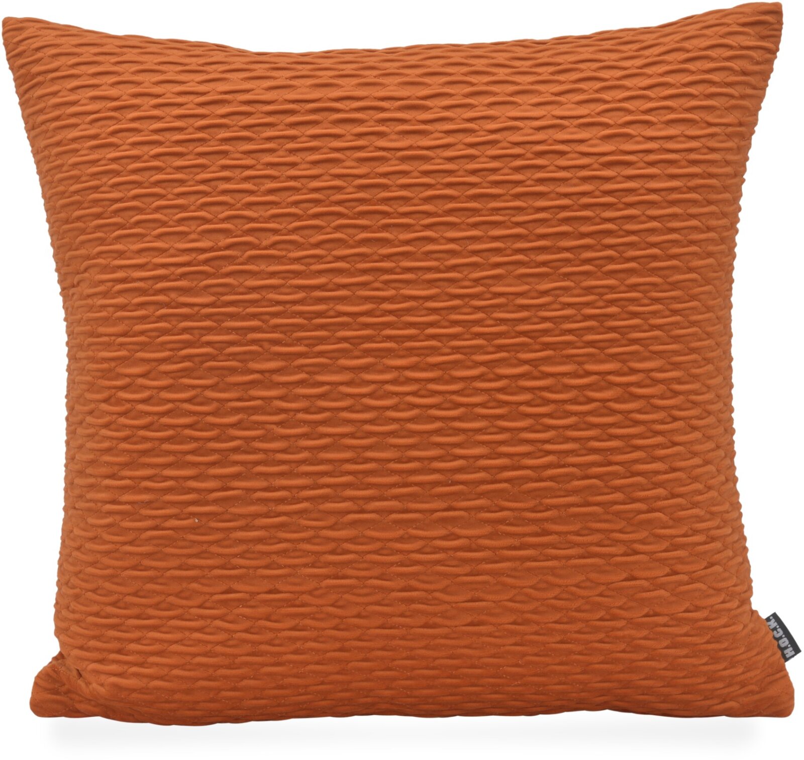 H.O.C.K. Liya Dekokissen 45x45cm - Orange strukturierter Samt