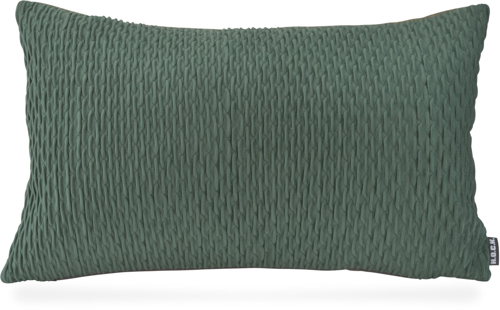 H.O.C.K. Liya Dekokissen 50x30cm - Flaschengrün strukturierter Samt