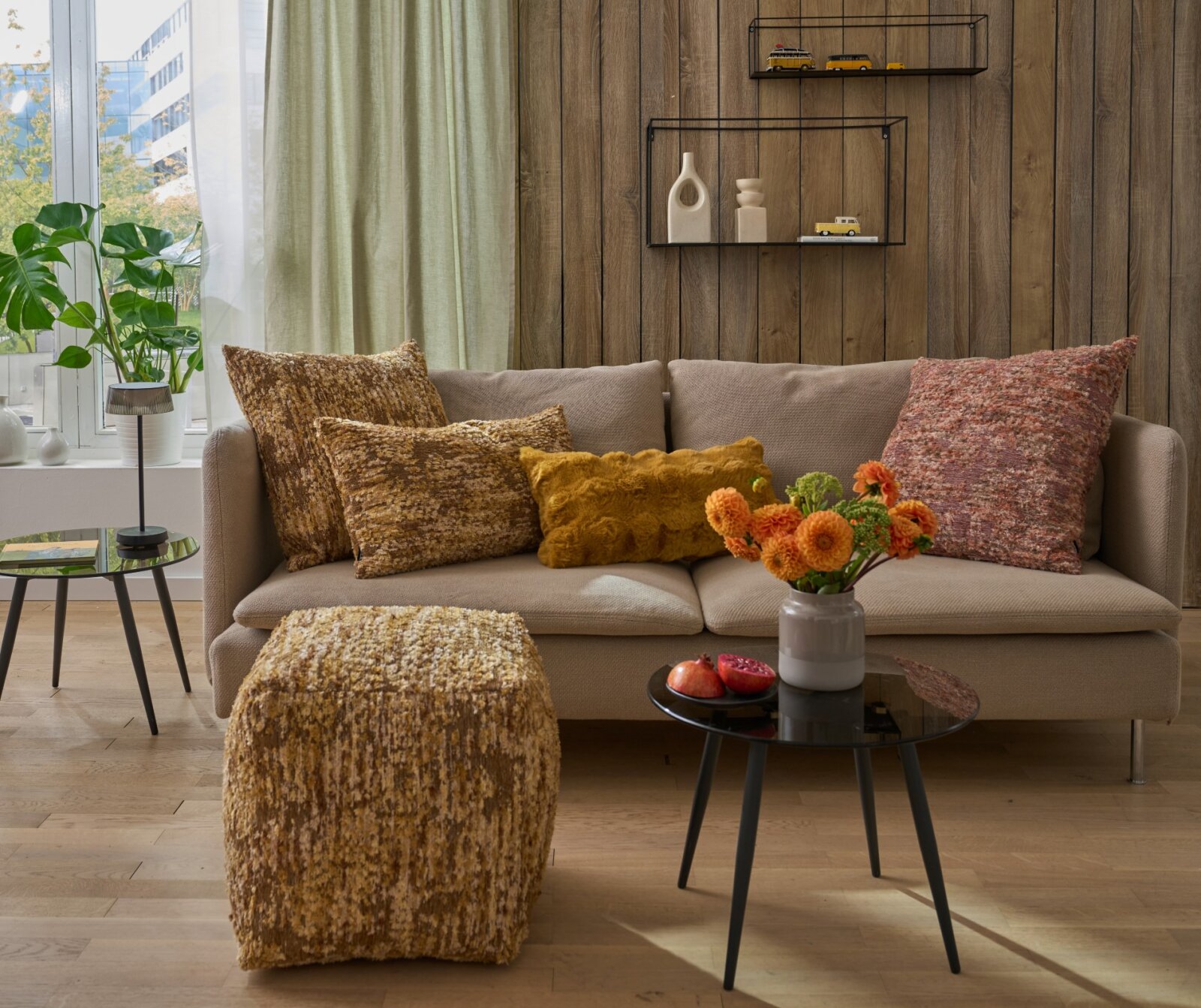 H.O.C.K. Passione Dekokissen 70x40cm - Maiz Gold | Strukturierter Jacquardstoff