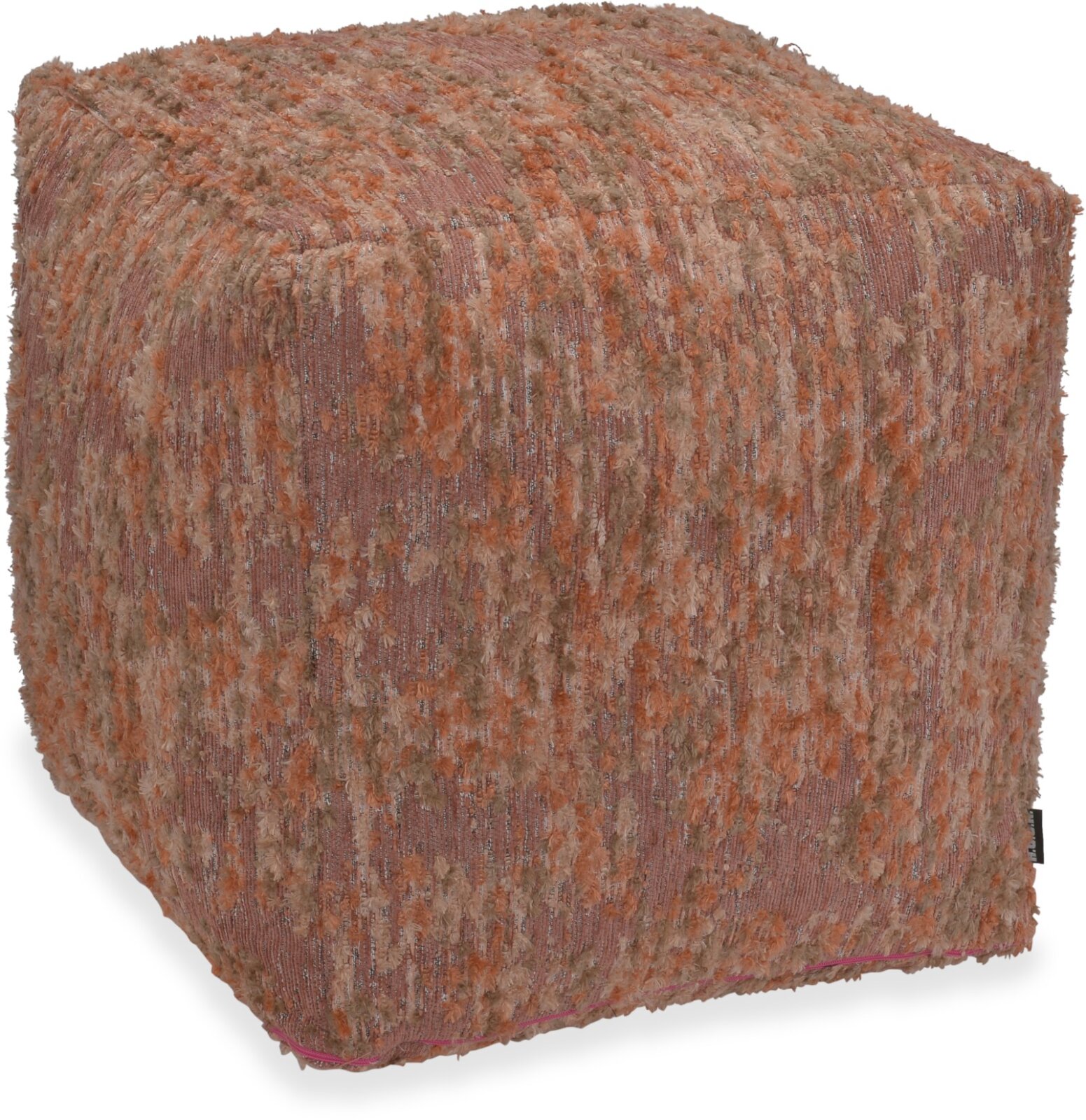 H.O.C.K. Passione Bean Cube Pouf 40x40x40cm - Powder Rosa | Strukturierter Jacquardstoff