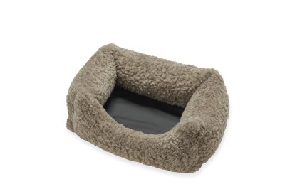 H.O.C.K. Hundebett FRIDA Größe S ca. 50 x 35 x 23 cm - Mellow Taupe Teddyplüsch