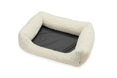 H.O.C.K. Hundebett FRIDA Größe M ca. 70 x 50 x 23 cm - Mellow Ecru Teddyplüsch