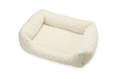 H.O.C.K. Hundebett FRIDA Größe M ca. 70 x 50 x 23 cm - Mellow Ecru Teddyplüsch