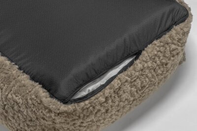H.O.C.K. Hundebett FRIDA Größe M ca. 70 x 50 x 23 cm - Mellow Taupe Teddyplüsch