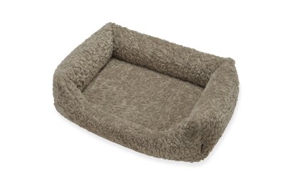 H.O.C.K. Hundebett FRIDA Größe M ca. 70 x 50 x 23 cm - Mellow Taupe Teddyplüsch