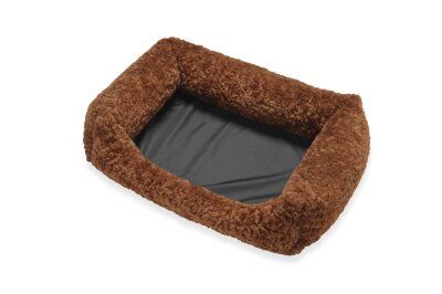H.O.C.K. Hundebett FRIDA Größe M ca. 70 x 50 x 23 cm - Mellow Terra Rost Teddyplüsch