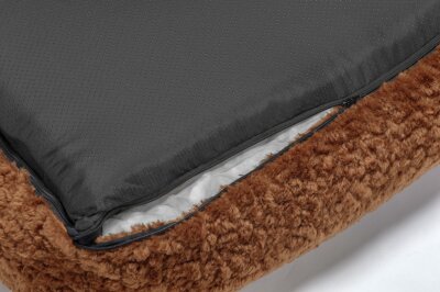 H.O.C.K. Hundebett FRIDA Größe L ca. 90 x 65 x 23 cm - Mellow Rost Terra Teddyplüsch