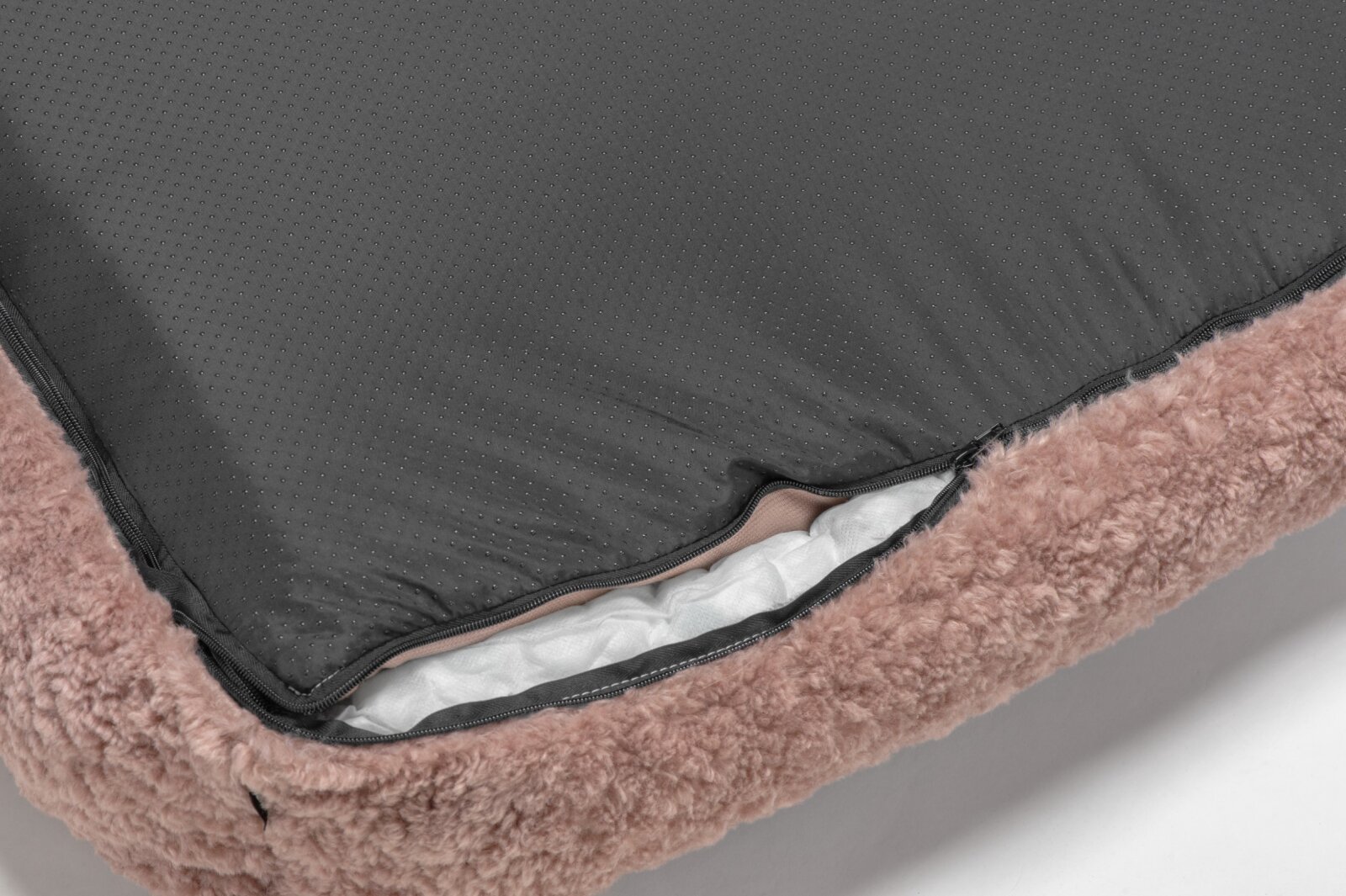 H.O.C.K. Hundebett FRIDA Größe L ca. 90 x 65 x 23 cm - Mellow Rosa Teddyplüsch