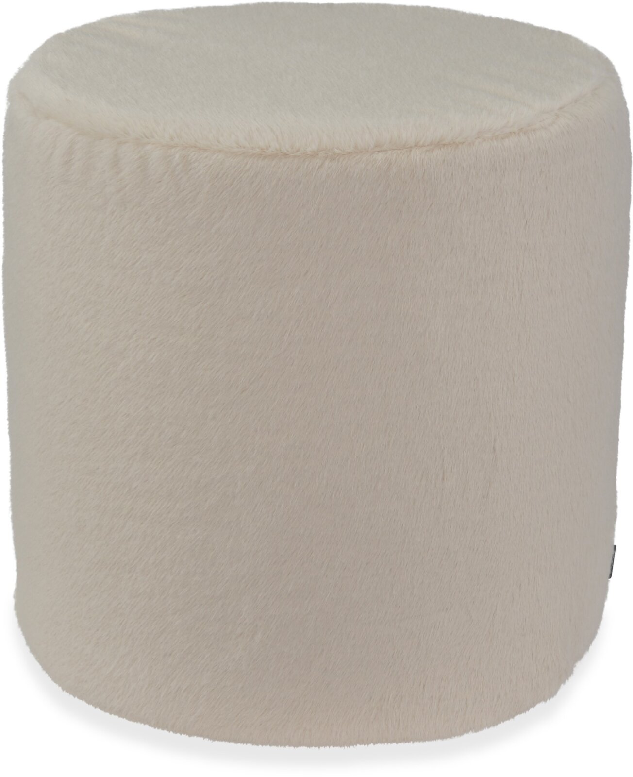 H.O.C.K. Frosty Hocker rund Pouf Ø45x45cm - Beige Plüschhocker in Felloptik