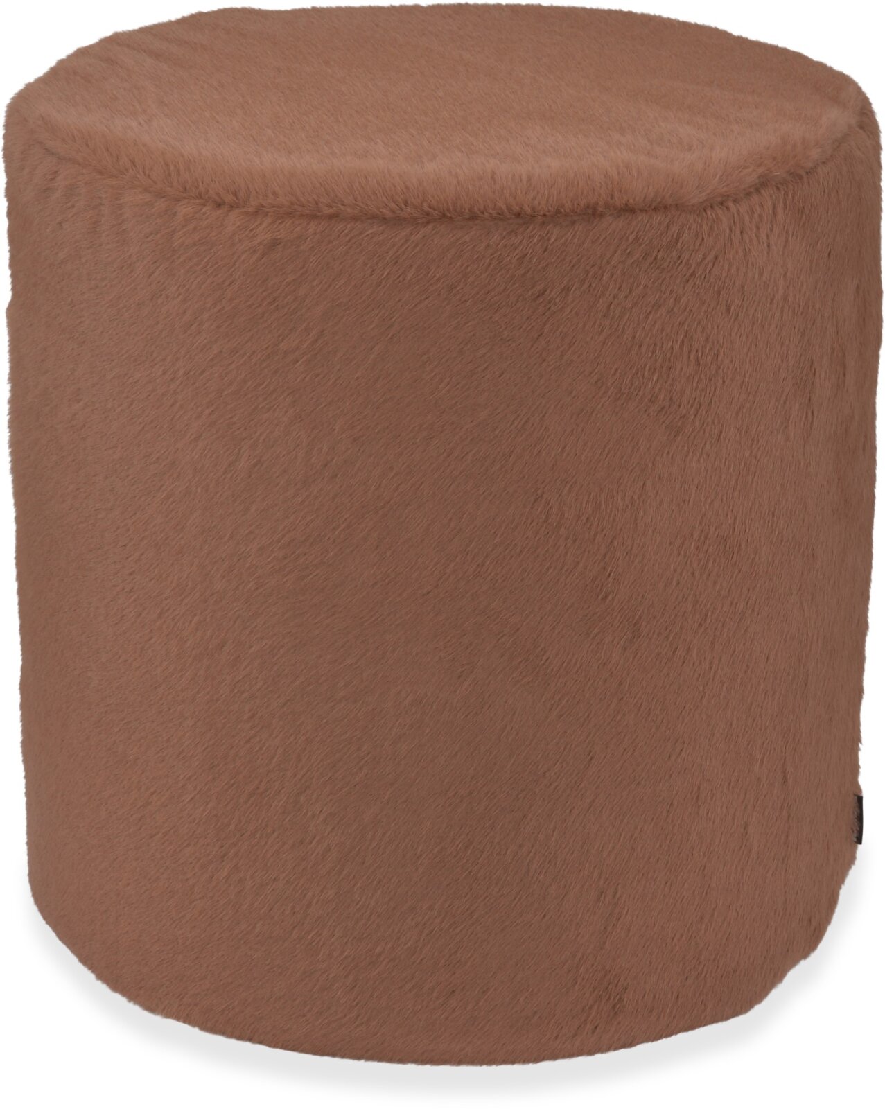 H.O.C.K. Frosty Hocker rund Pouf Ø45x45cm - Braun Plüschhocker in Felloptik