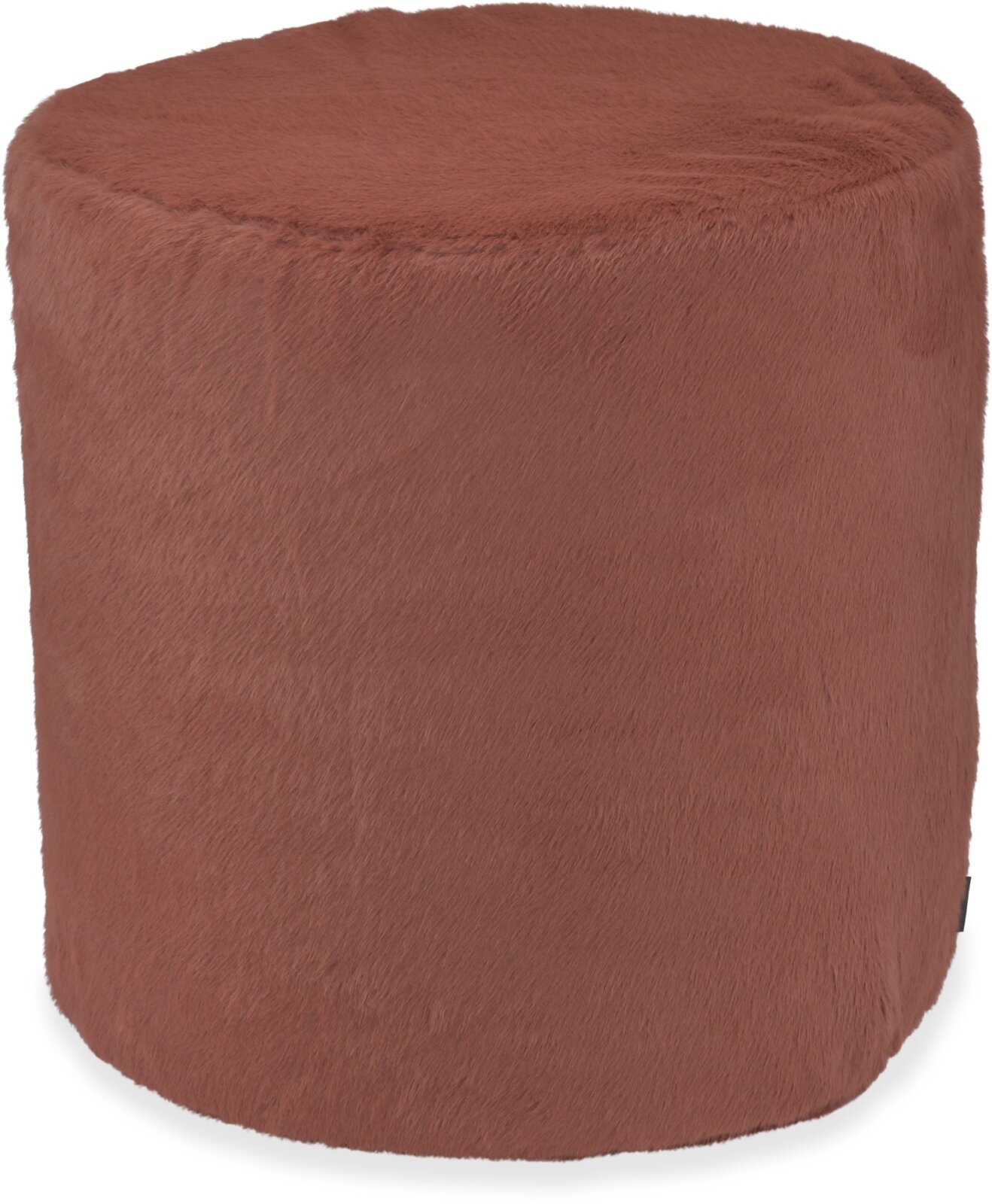 H.O.C.K. Frosty Hocker rund Pouf Ø45x45cm - Dusty RosePlüschhocker in Felloptik
