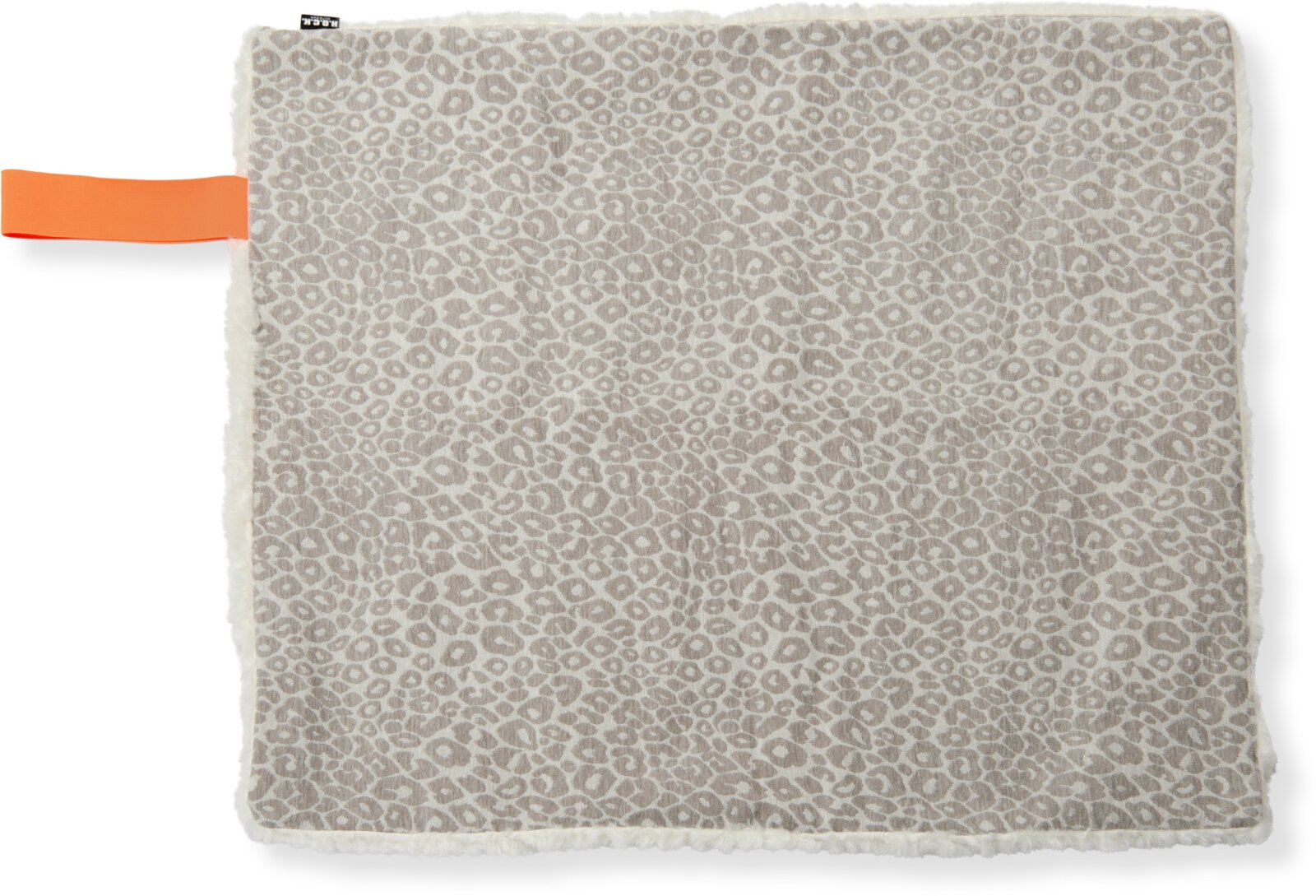 H.O.C.K. Hundedecke FRITZ S ca. 80x70cm mit Neonband - Beige Taupe Leomuster | Ecru Teddyplüsch | Wildlife Mellow