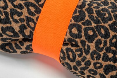 H.O.C.K. Hundedecke FRITZ S ca. 80x70cm mit Neonband - Cognac Schwarz Leomuster | Terra Teddyplüsch | Wildlife Mellow
